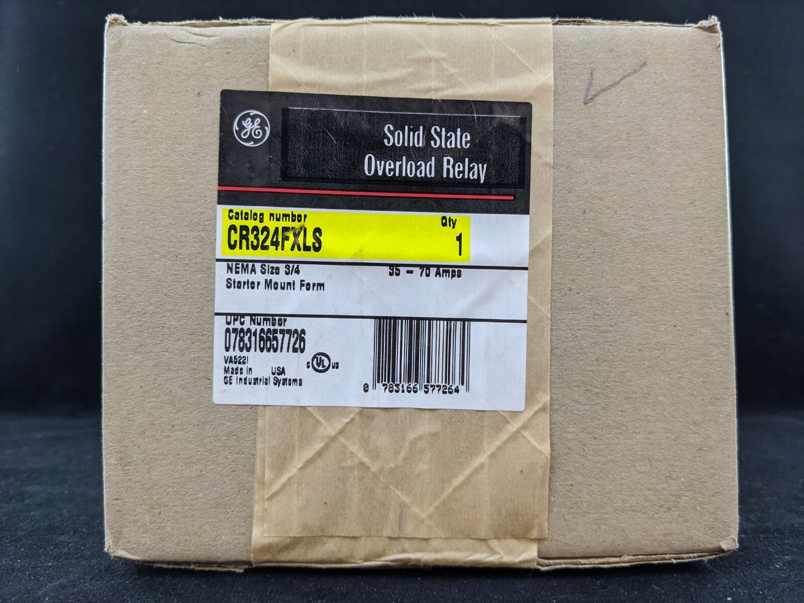 General Electric CR324FXLS Overload Relay Nema Size 3/4 35-70 Amps