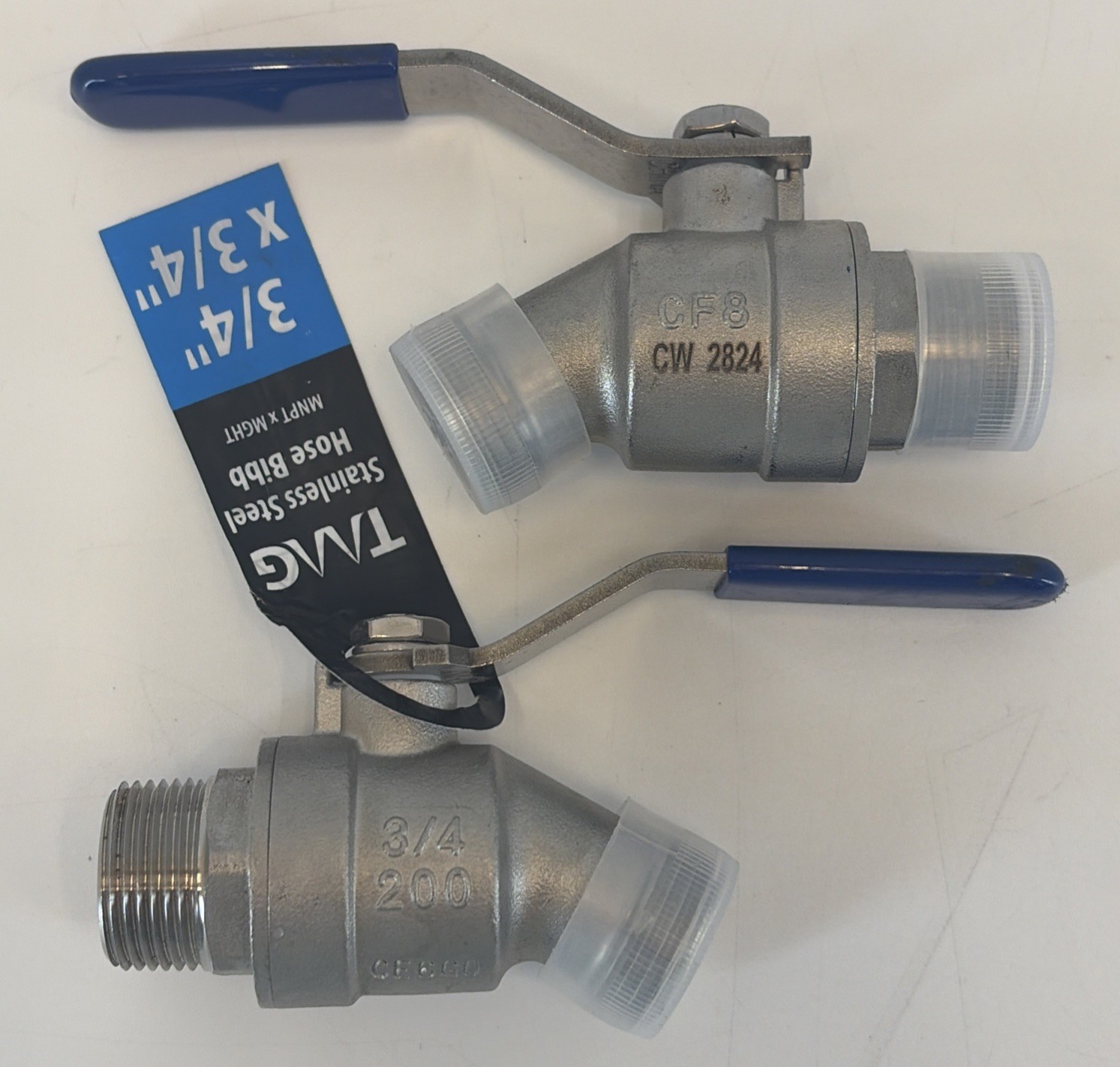 2 Apollo 3/4 x 3/4 in MPT x MGHT Stainless Steel Quarter Turn Hose Bibb 2 Pack