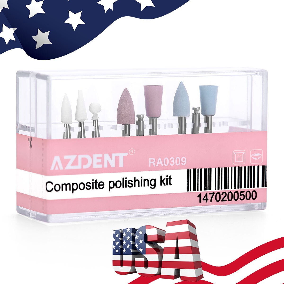 Dental Composite Diamond Burs Polishing Cups RA 0309 Kit for Low Speed Handpiece