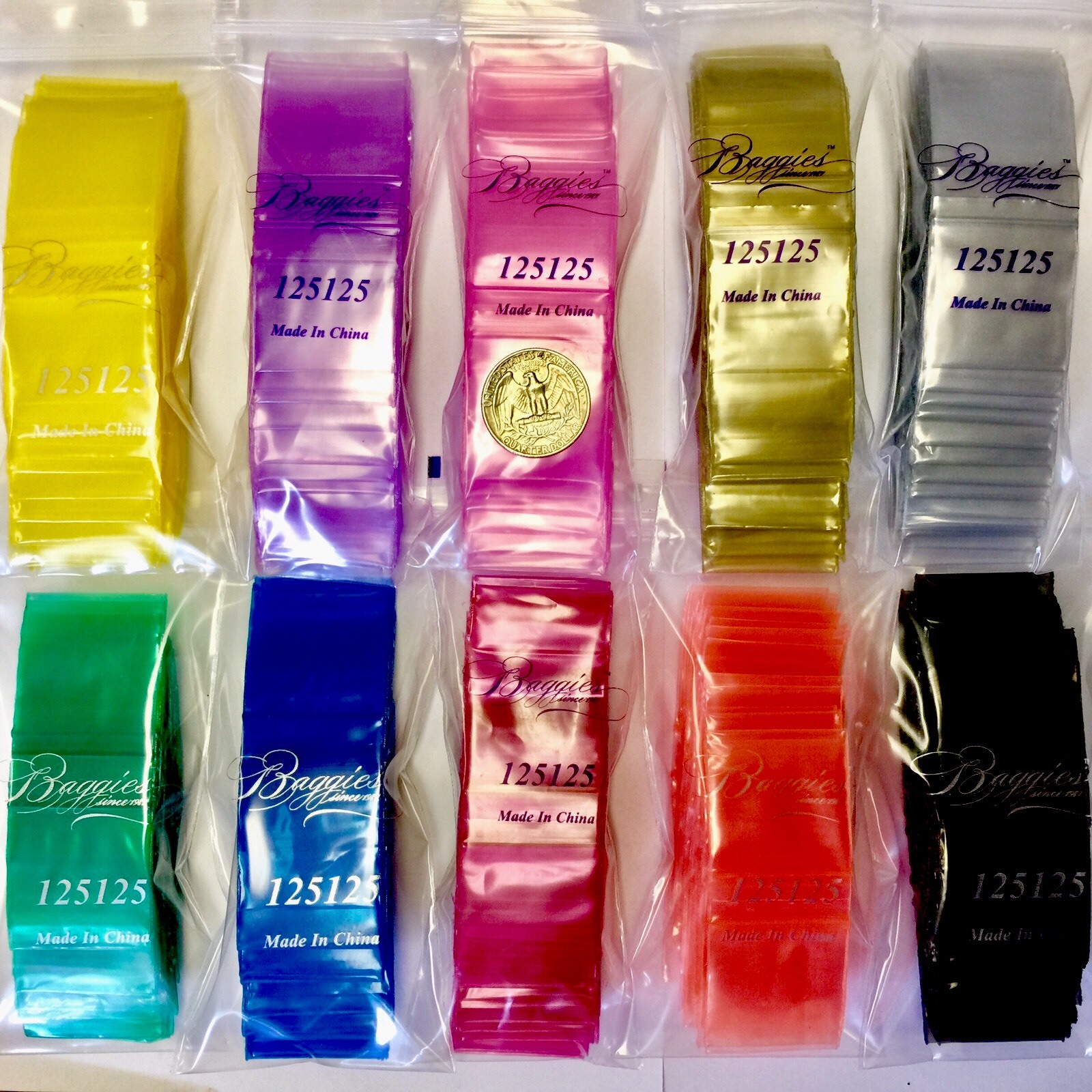 BaggiesSince1987 – 125125 Zip Color Bags 10C/1000 +45DSN/100=1100PC, READ DETAIL