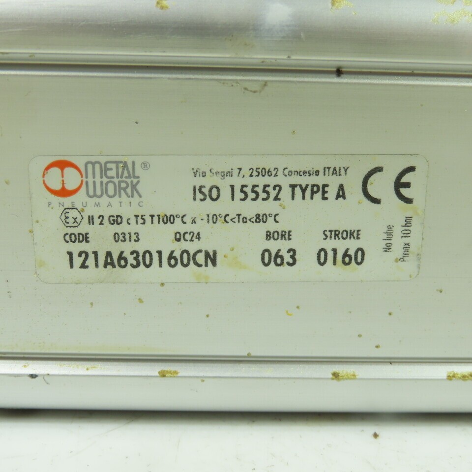 Metal Work 121A630160CN Double Acting Pneumatic Cylinder 63mm Bore 160mm Stroke
