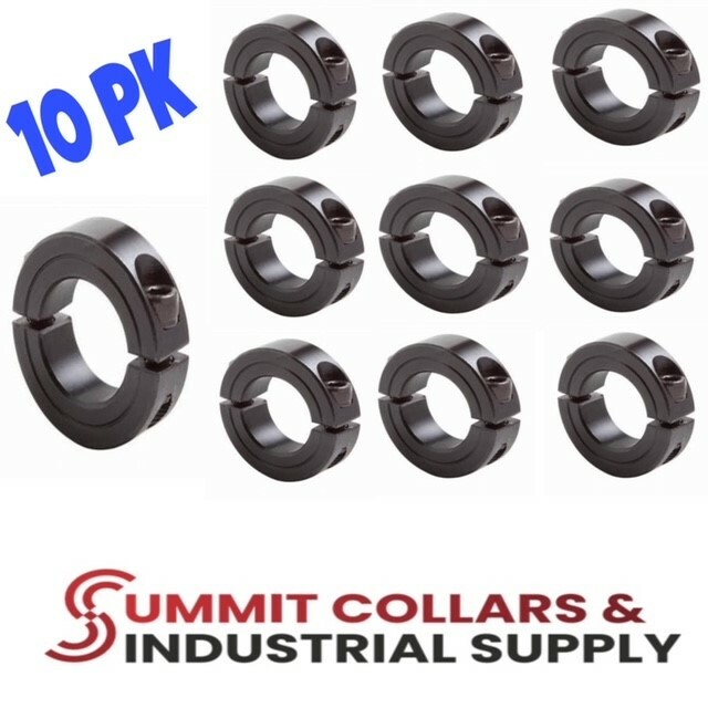 1-7/16” Bore DOUBLE SPLIT STEEL (10 PCS) CLAMPING SHAFT COLLAR BLACK OXIDE