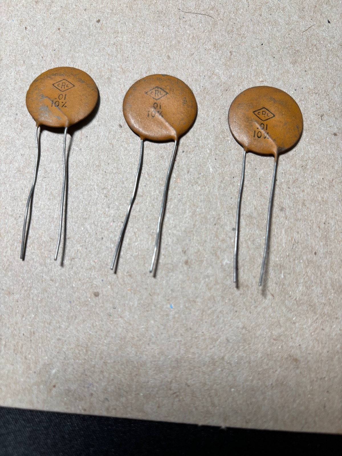 One CENTRALAB CRL Ceramic Disc capacitor 0.01 uF, 500V, 10%, ,10 nF USA