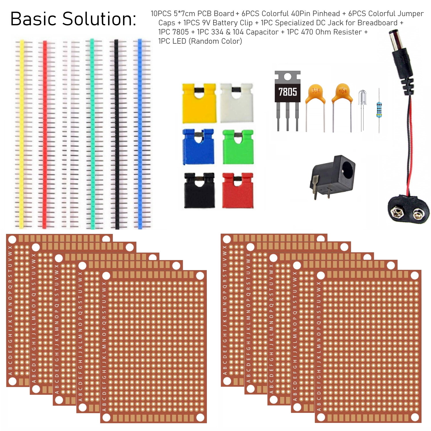 10 Pcs 5x7cm (2x3in) DIY PCB Prototyping Perf Circuit Boards Breadboards US