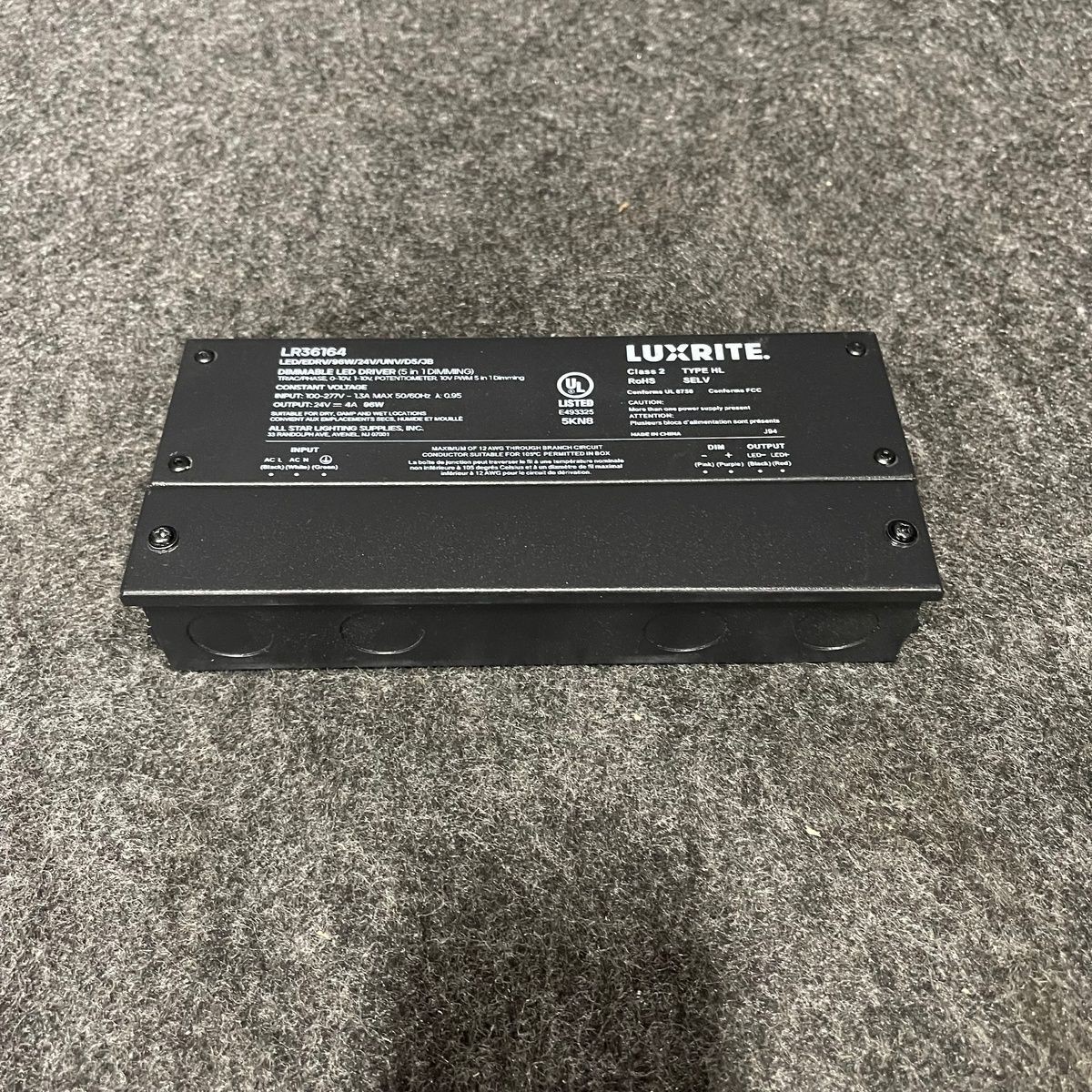 LUXRITE 96W Electronic Constant Voltage 5 In 1 Dimmable Driver LR36164
