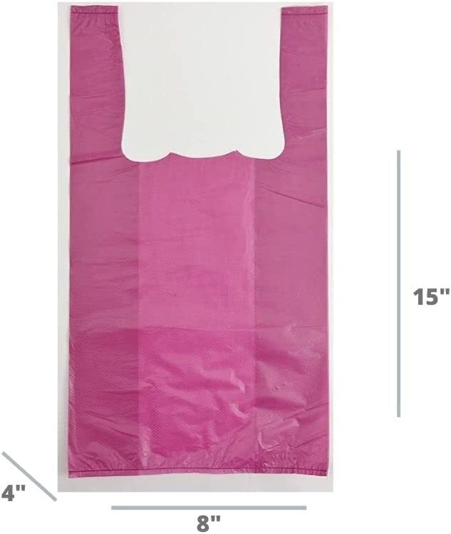 Bags 1/6 Small Purple Unprinted 8 x 4 x 16 T-Shirt Plastic Grocery Shopping Bag