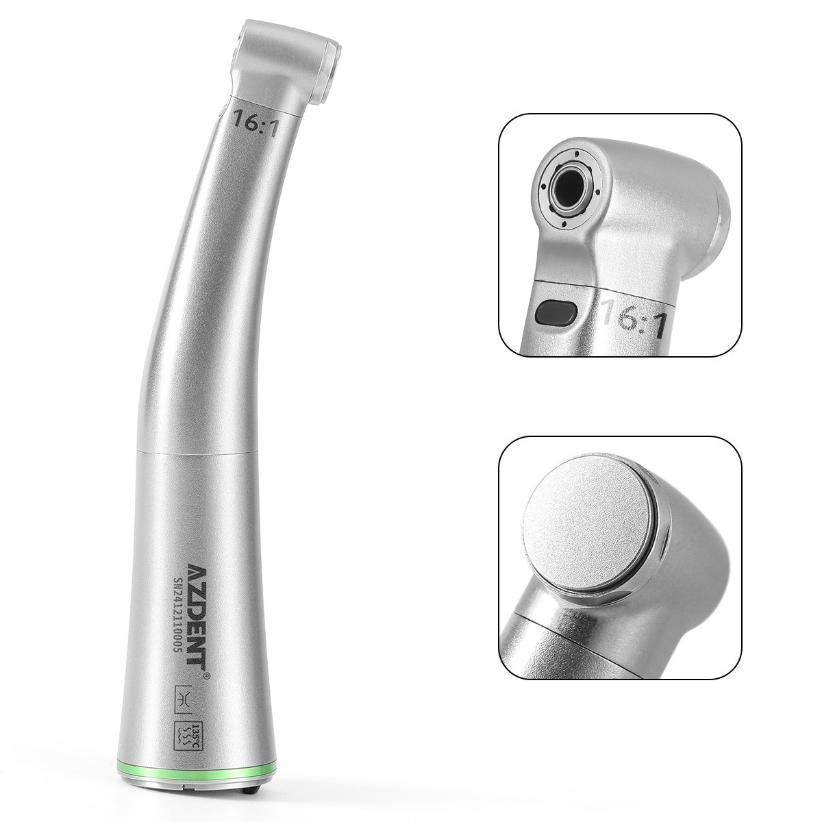Pieza de mano contrángulo 16:1 de fibra óptica dental canal interno AZDENT