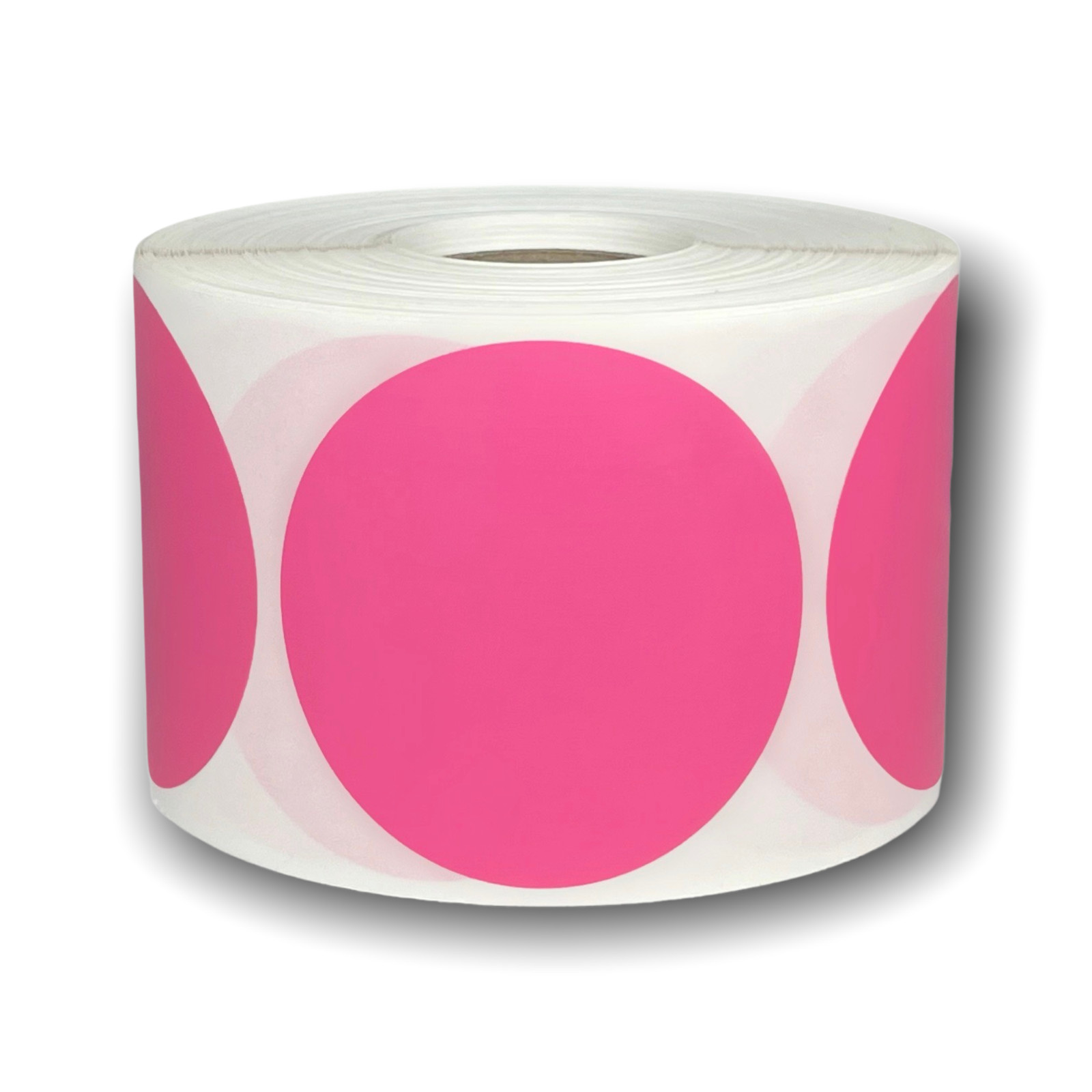 Pink Direct Thermal Labels | Zebra, Rollo & Munbyn Compt. | 2.5″ Round, 12 Rolls