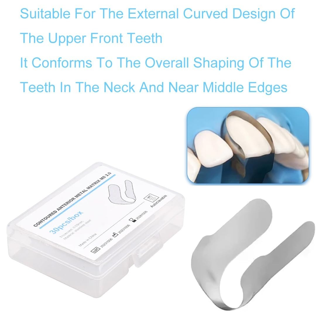 30x Dental Anterior Matrix Bands Proximal Anterior Strips Twin Anterior Matrices