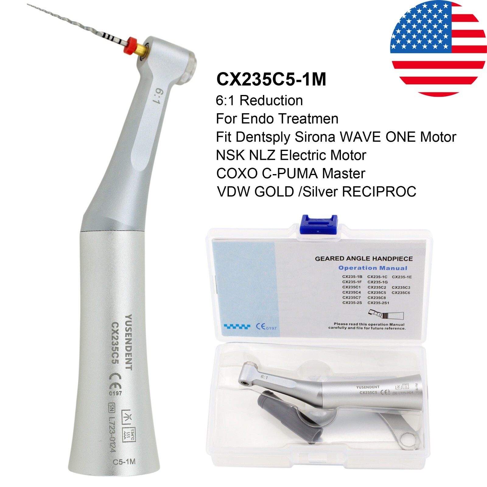 COXO Dental Contra Angle Endo Implant Electric Handpiece 1:1 1:5 20:1 10:1 6:1