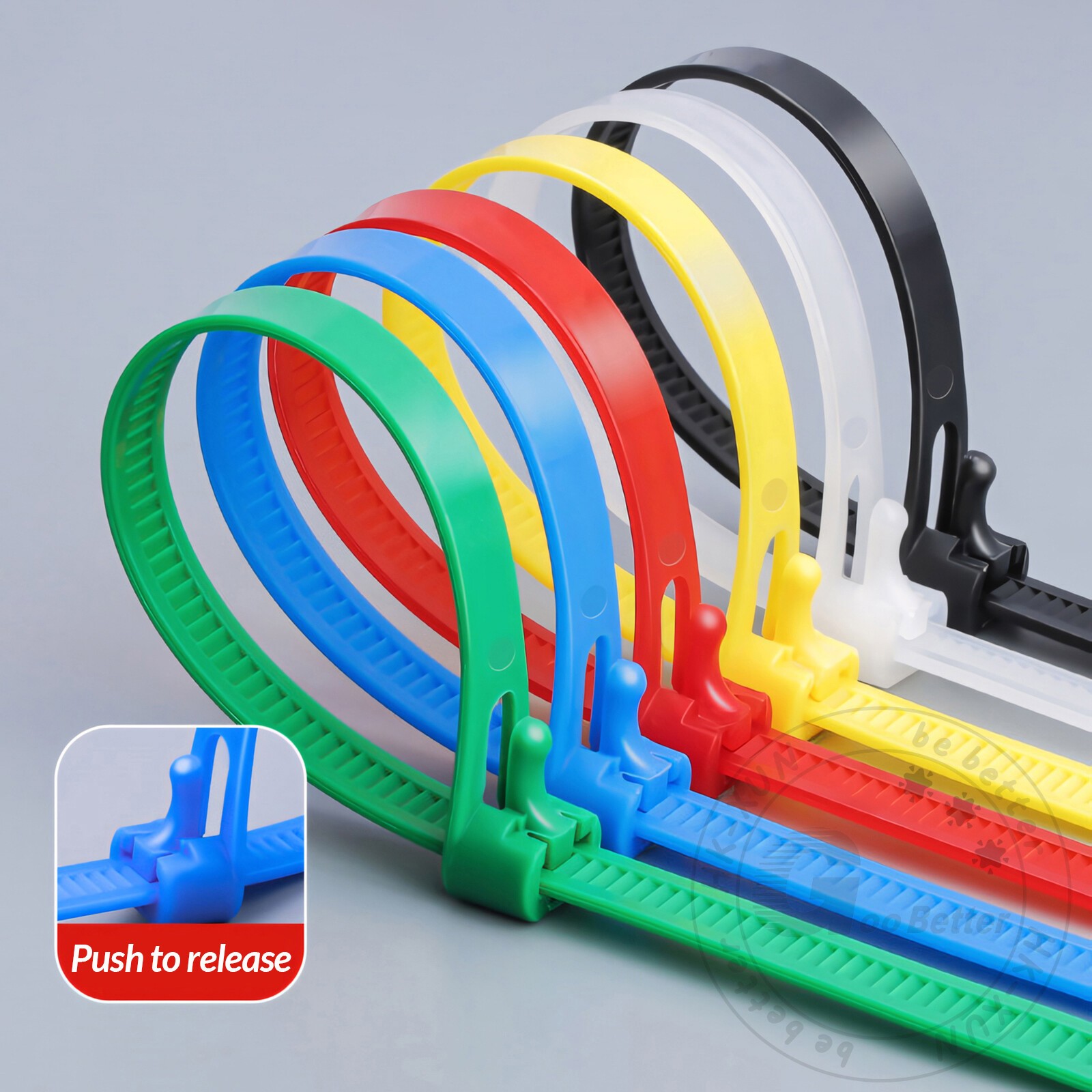 Nylon Cable Ties Releasable Plastic Zip Tie Wraps Reusable 3.6 mm – 7.5 mm Width