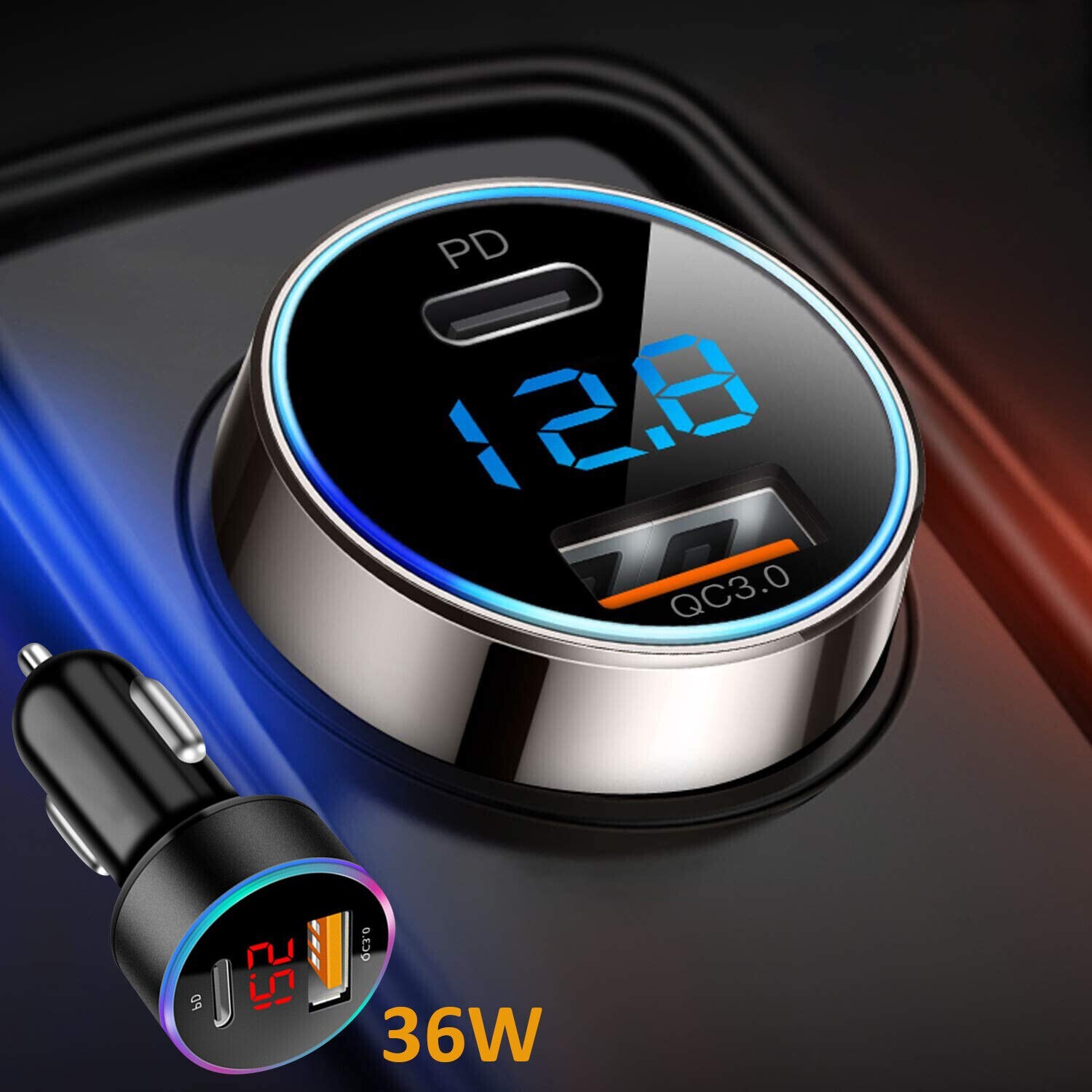 12V Digital LED Display Voltmeter Voltage Gauge Panel Meter For Car Motorcycle