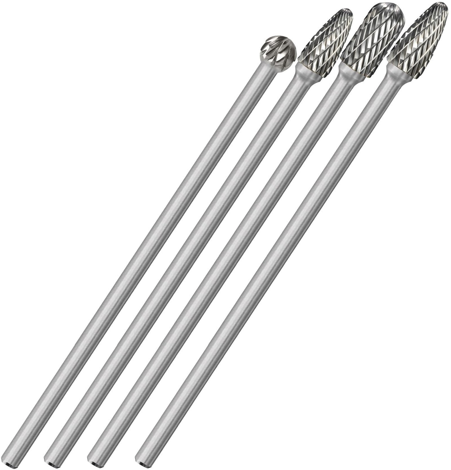 4Pcs Long Carbide Burr Set 1/4″ Shank 6.1″ Die Grinder Bits Rotary Rasp NEW