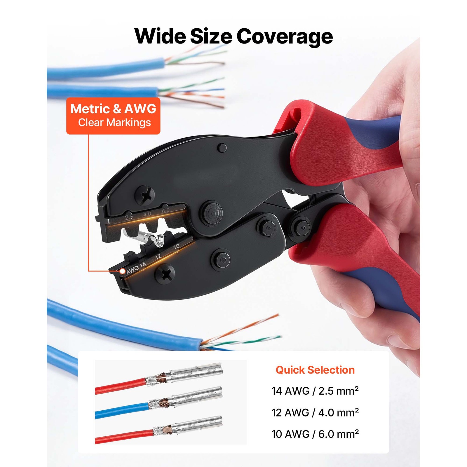Uimoso Solar Connector Crimping Tool Kit 14-10 AWG with Accessories