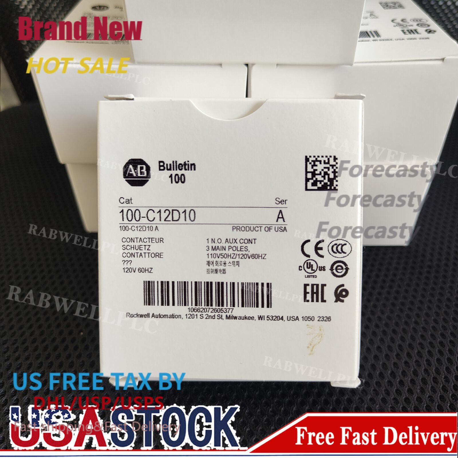 New AB 100-C12D10 /A MCS-C IEC Contactor 12A 110V 50Hz/120V 60Hz USA