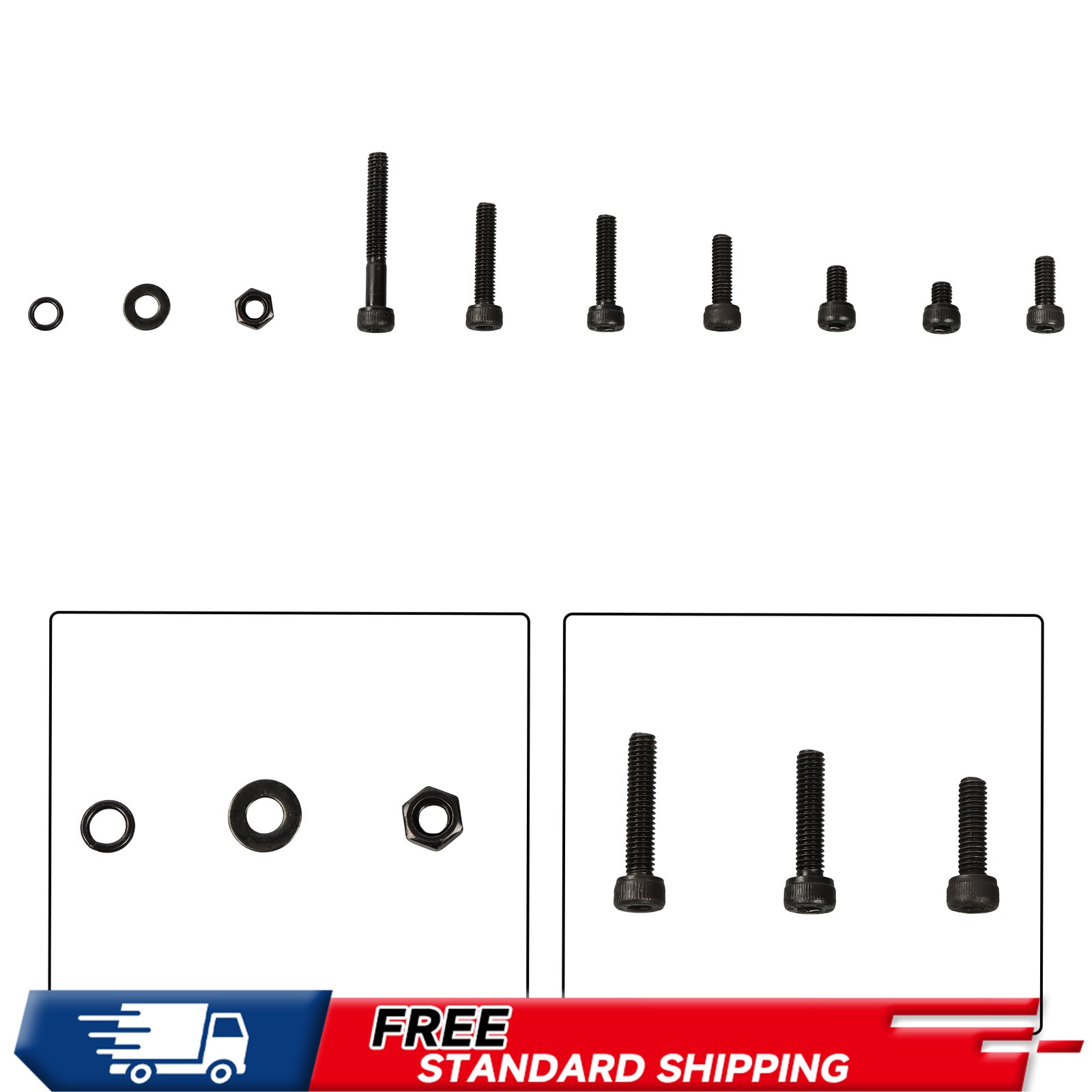 Grade12.9 Metric Bolt Assortment 1710pcs M2 M3 M4 M5 Zinc/Black Oxide 4-30mm
