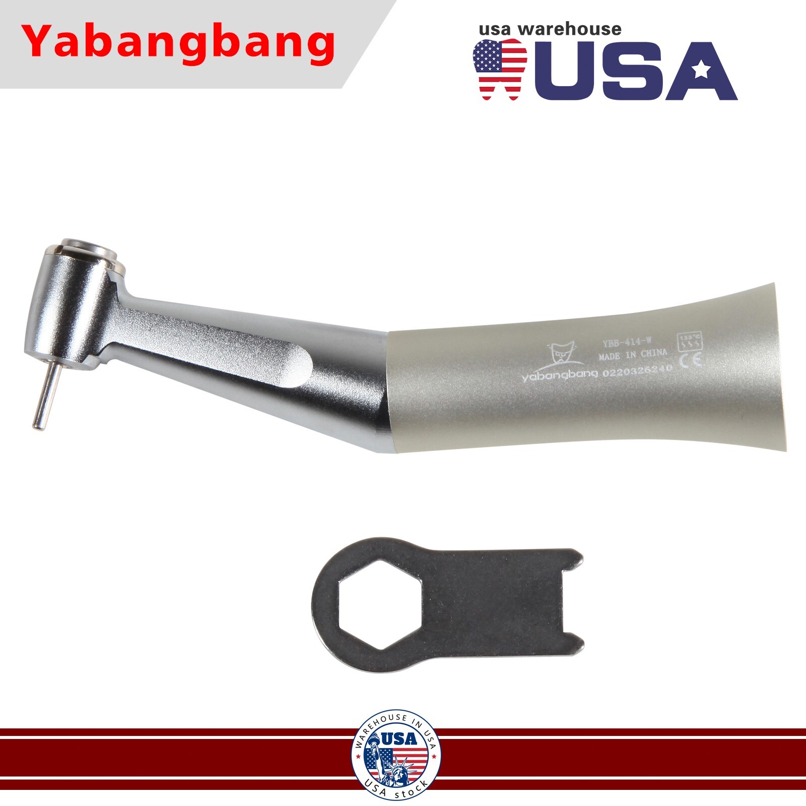 Dental Low Speed Handpiece Push Button Fit FG 1.6mm Burs Contra Angle