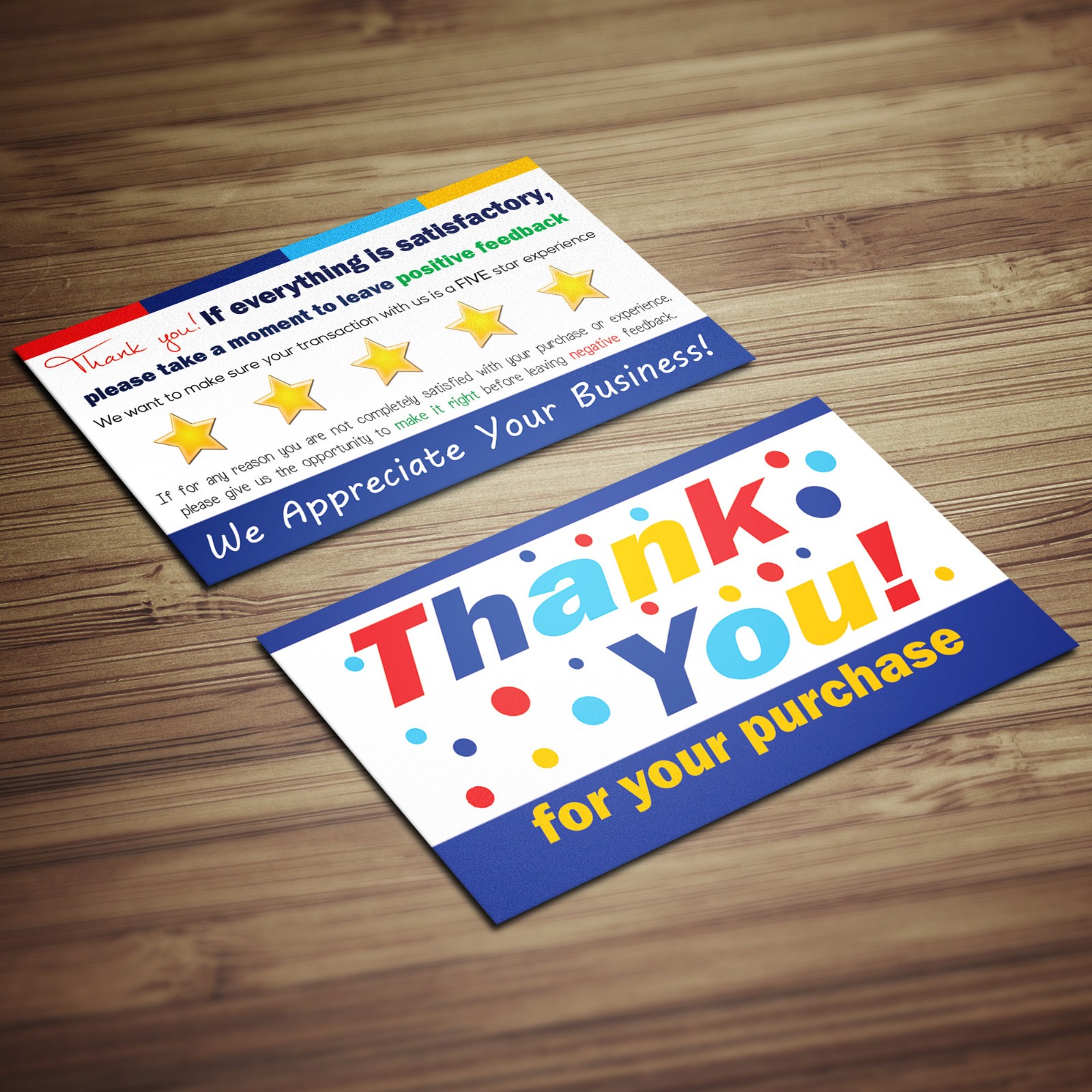 for eBay Seller Thank You Cards Purchase Order Notes Small Business -BUILD A SET