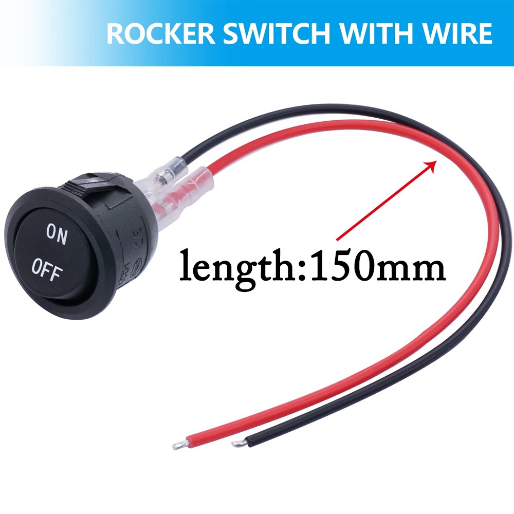 5X 12V round Rocker Switch AC 6A/250V 10A/125V SPST 2 Pin 2 Position On/Off T