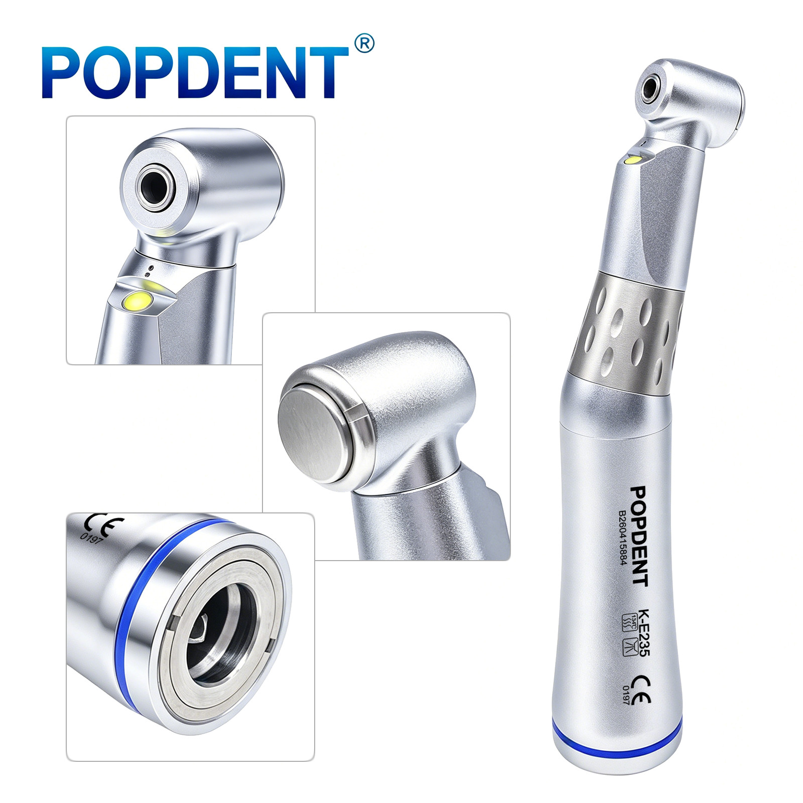 POPDENT K-E235 Dental E-Generator LED Contra Angle Handpiece Low Speed KAV0 Styl
