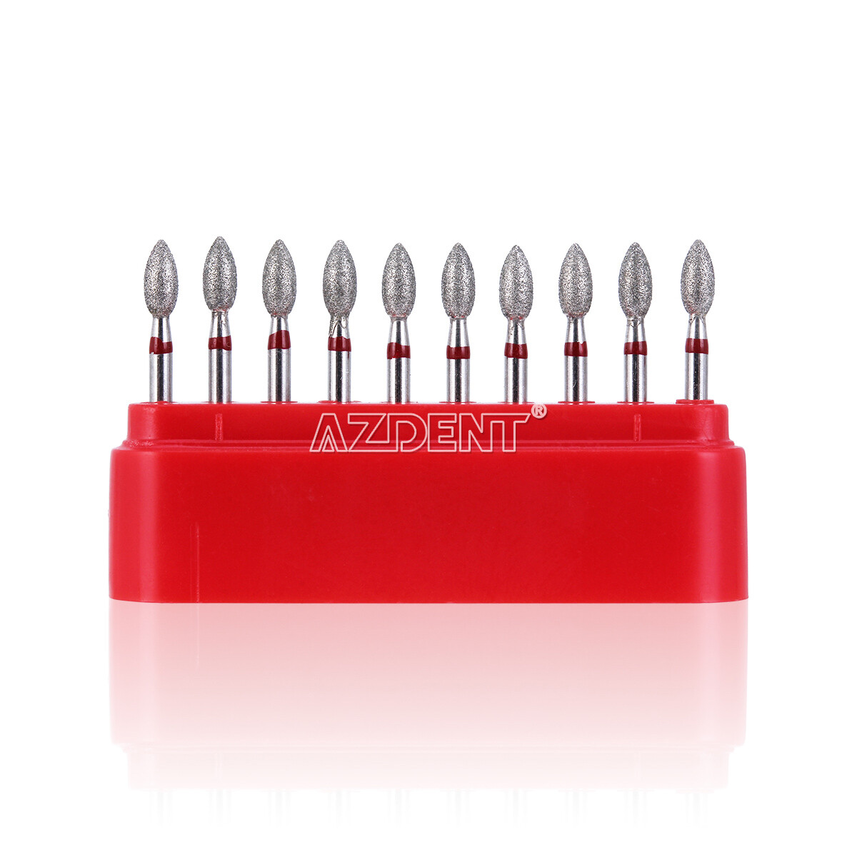USA AZDENT Dental Diamond Burs Football Shape FG Burs Fine 379-023F/368-023F Red