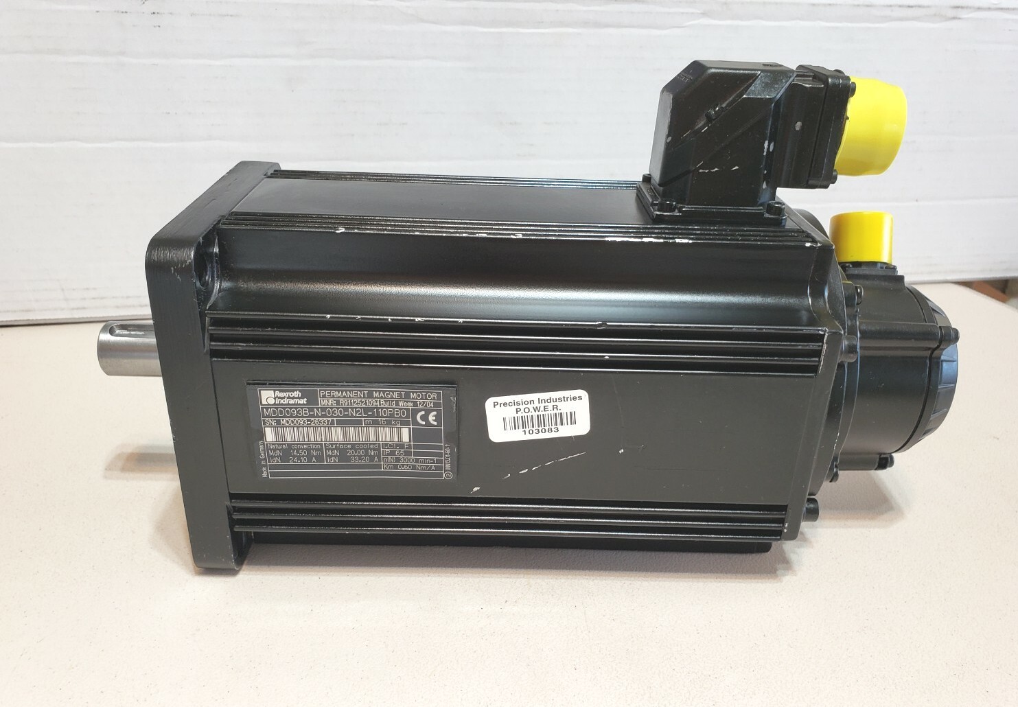 REXROTH MDD093B-N-030-N2L-110PB0, R911252109, Servo Motor 3000rpm 14.5nm 600v-ac
