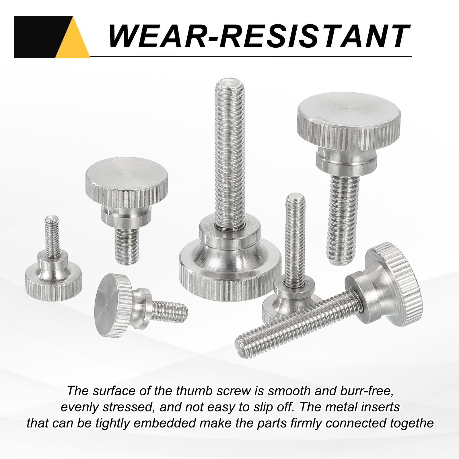 6PCS M3 x 6mm Flat Knurled Head Thumb Screws for Household Appliances