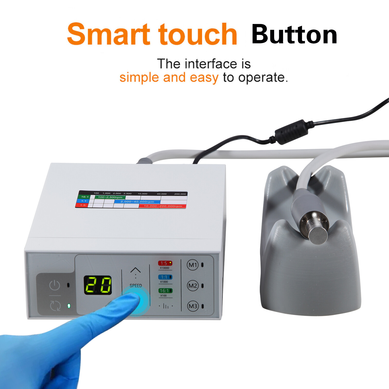 Dental LED Brushless Electric Micro Motor Touch Screen Panel