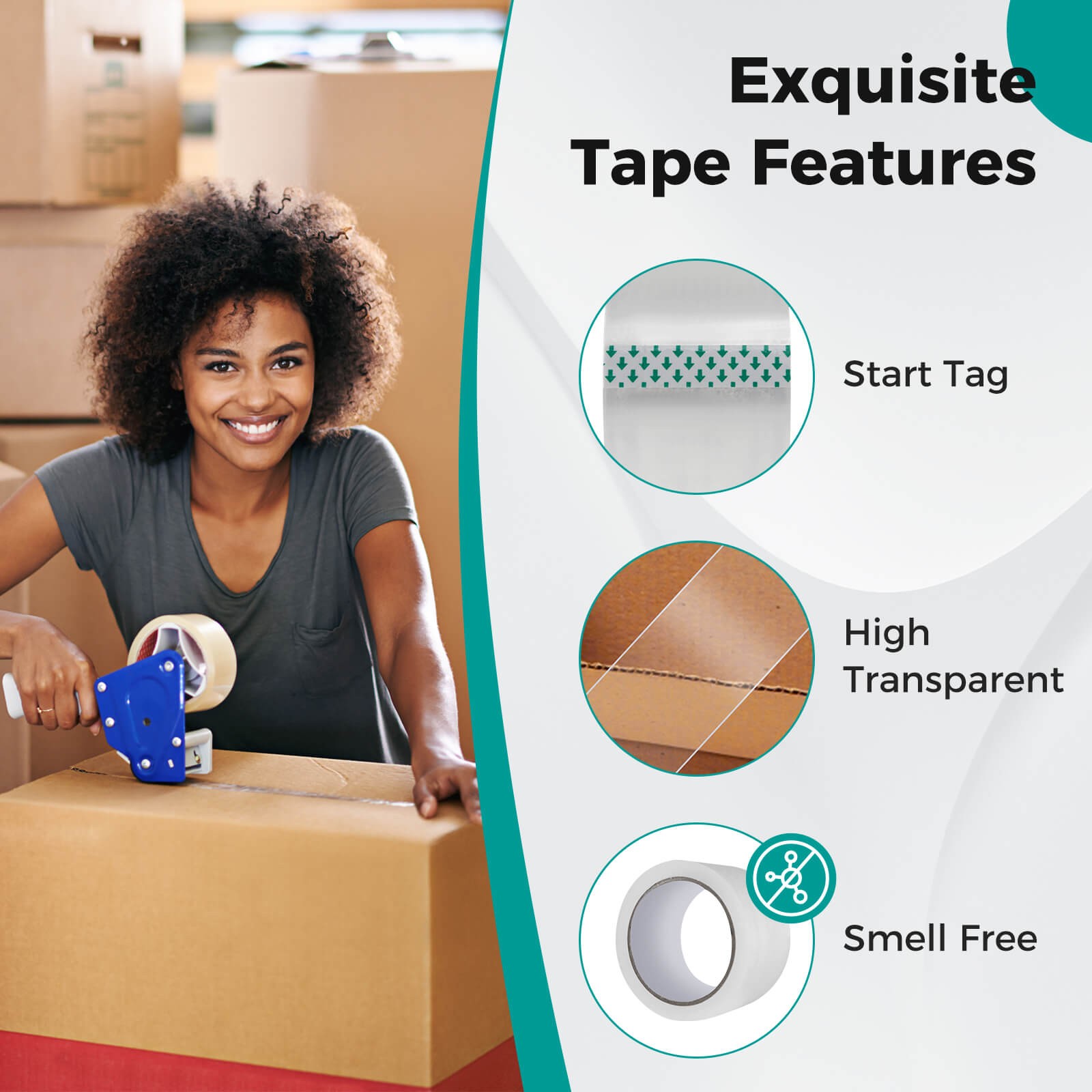 36 Rolls Heavy Duty Clear Packaging Tape w/ 1.89″ Wide Total 2360 Yards 1.77 MIL