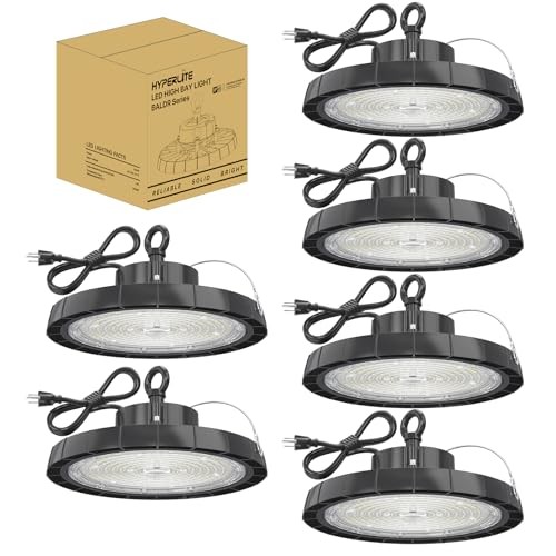 LED High Bay Lights: 200W 5000K LED Shop Lights 28000LM 6 Packs AC100-277V with