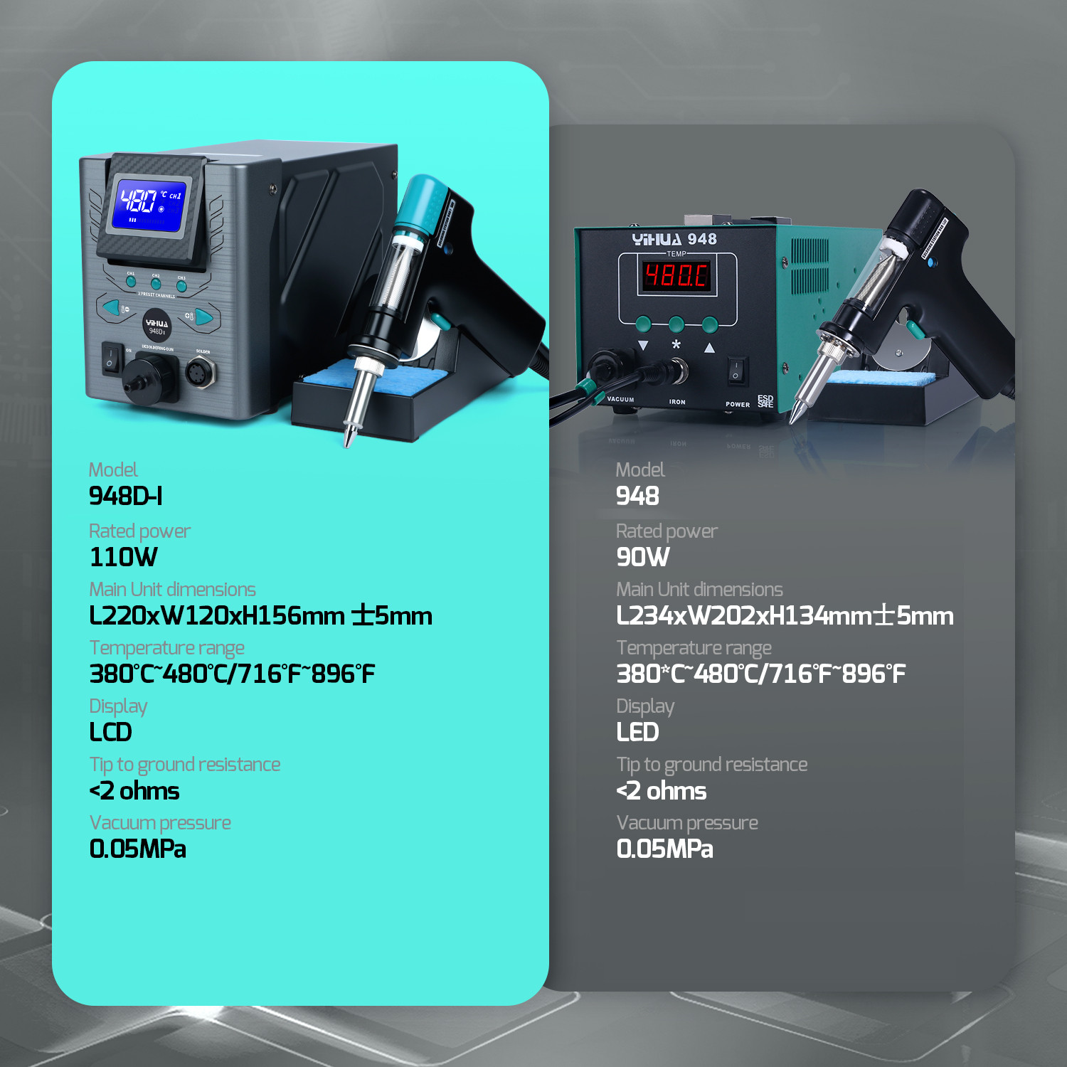 YIHUA 948D-I Desoldering Station 110W Vacuum Pump Digital Soldering Station