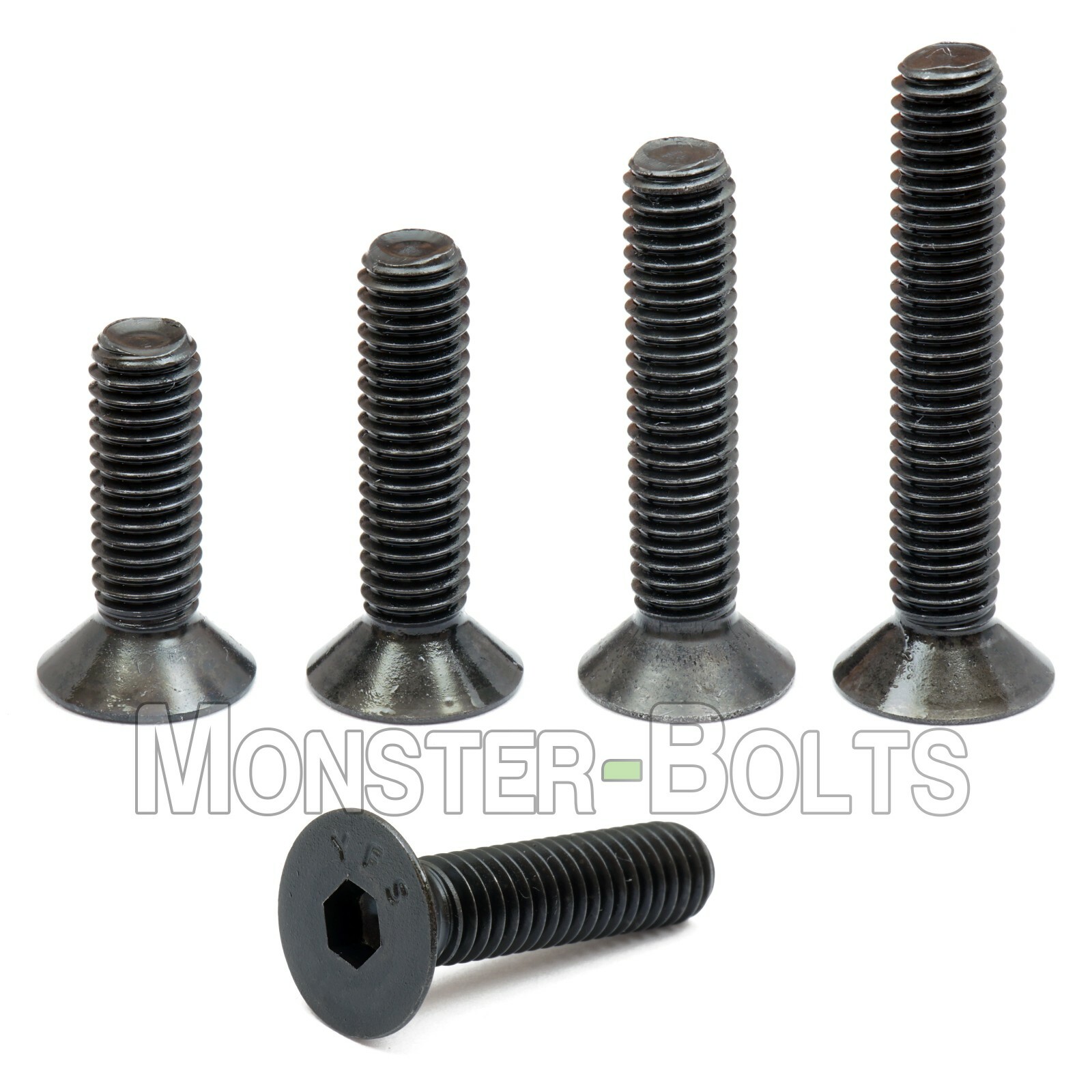 #10-24 Flat Head Socket Cap Screws, 82° Countersunk Alloy Steel Black Oxide SAE