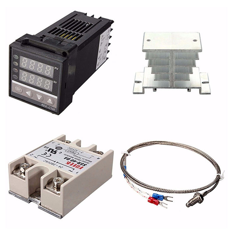 4PCS REX-C100 Digital LED PID Temperature Controller Kits AC 110V-240V