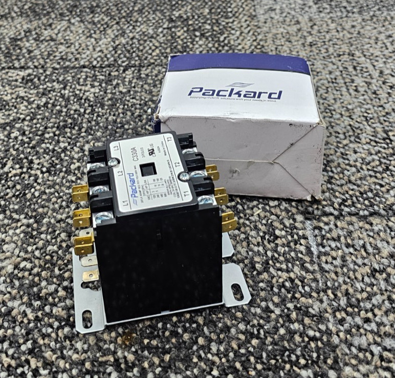 (QTY 2) Packard C330A: 30 Amp 3-Pole Definite Purpose Contactor 24V Coil