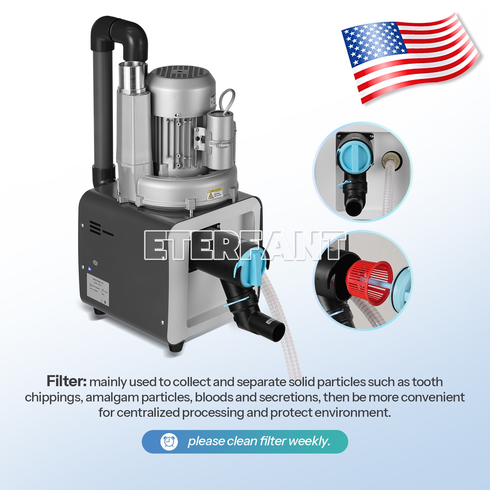 ETERFANT Mobile Electric Suction Unit/Dental Delivery Unit System Cart Treatment