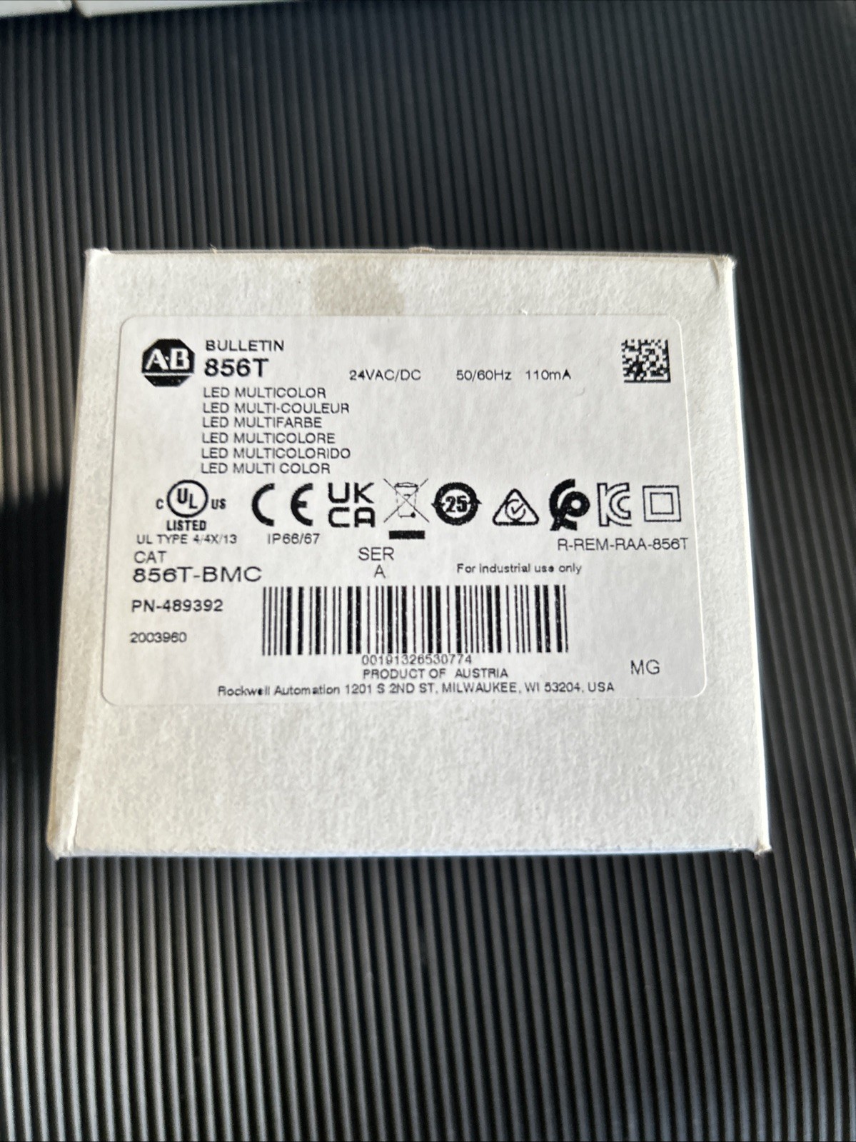 Allen Bradley 856-BMC 70MM 24v Multi Color LED Stack Light RGB LED New In Box