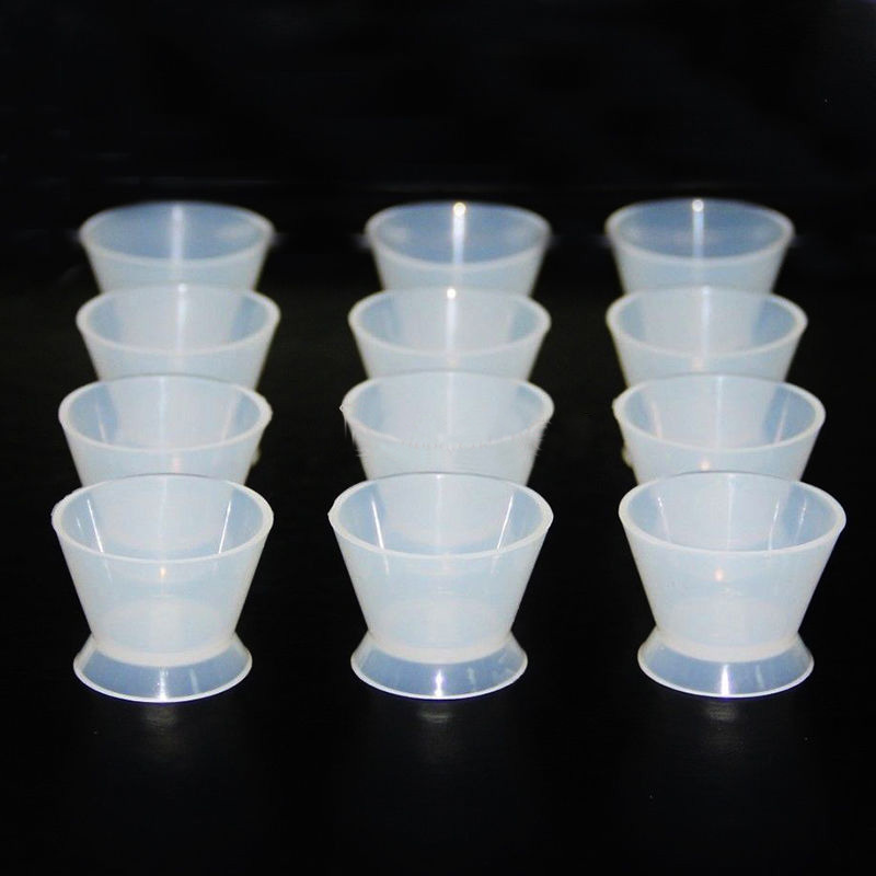 12 pcs Dental Flexible Silicone Dappen Bowl Dish Mixing Cup White 7ml 20ml 40ml