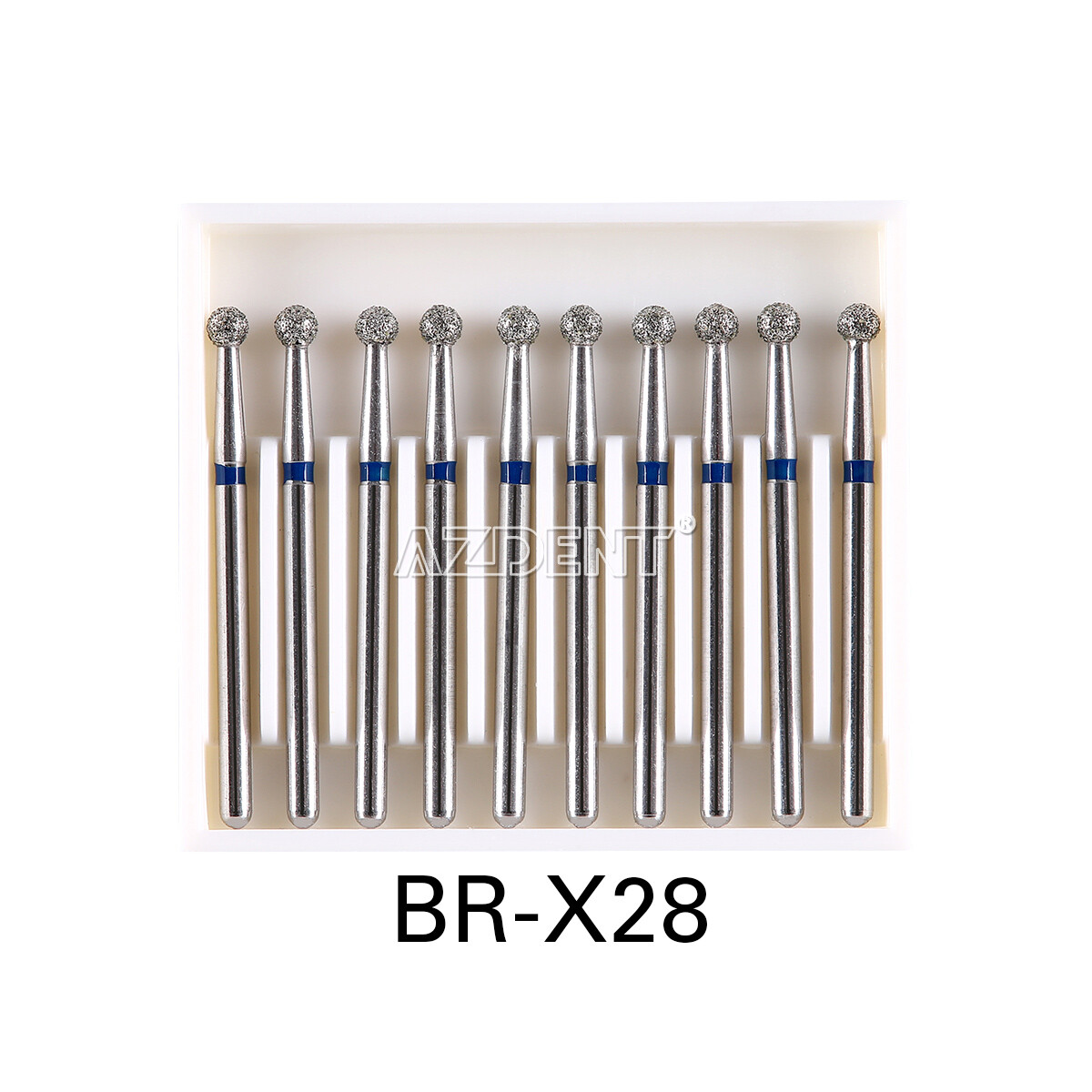 8Types AZDENT Dental Diamond Burs Stainless Steel Ball Round FG XL FG 1.6mm 25mm