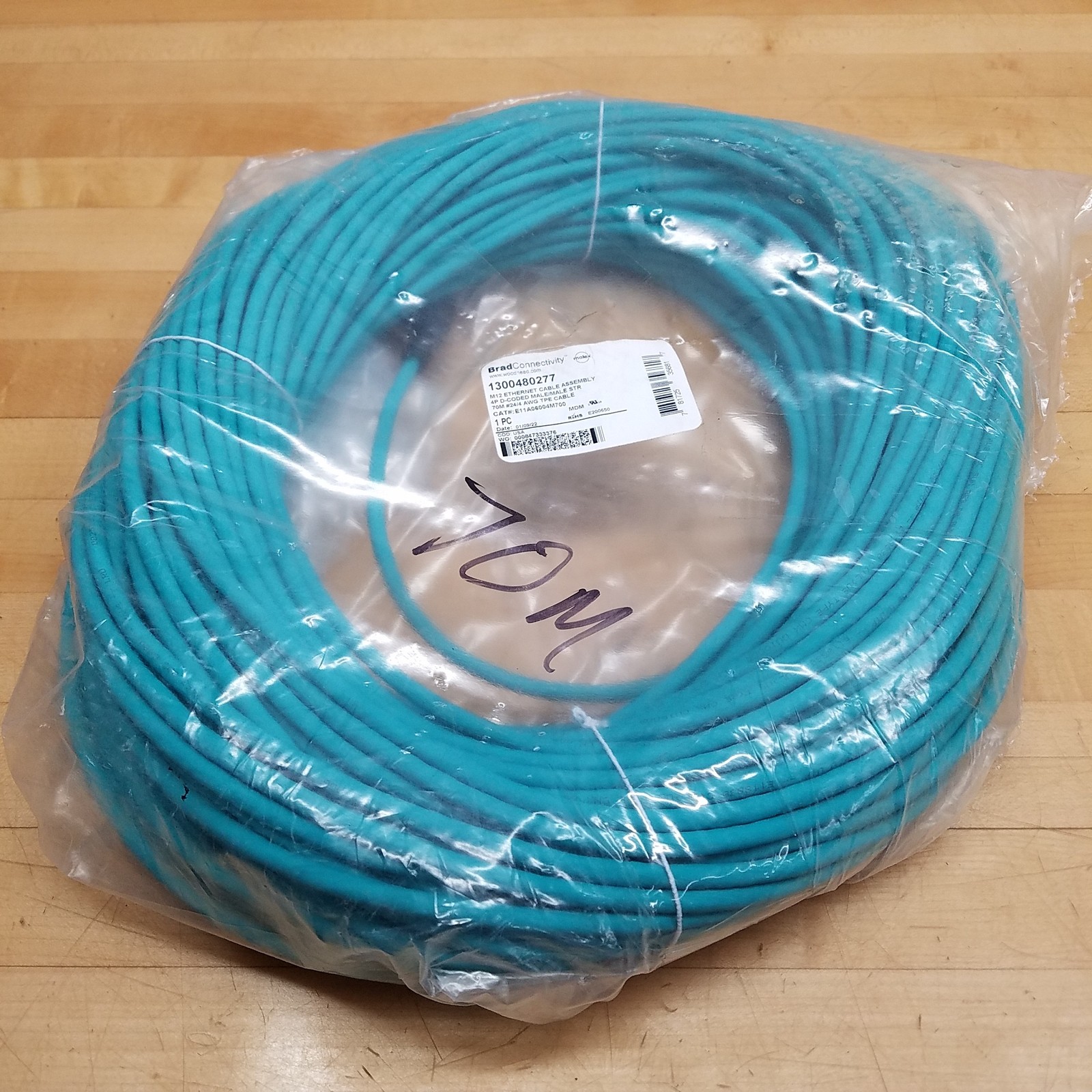 Brad Power E11A06004M700 Double Ended Cordset, 24 AWG, 4 Pole, 1300480277 – NEW