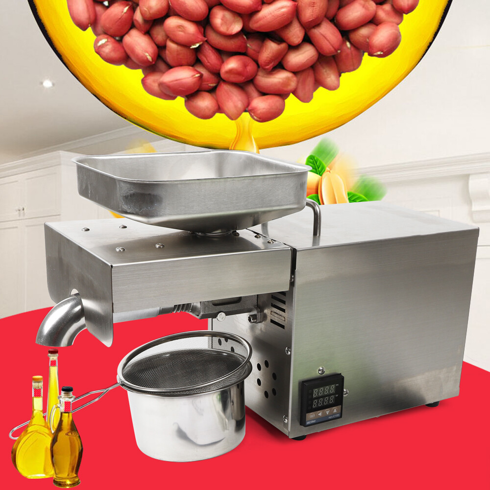 1500W Automatic Oil Press Machine Hot Cold Oil Extractor Stainless Steel
