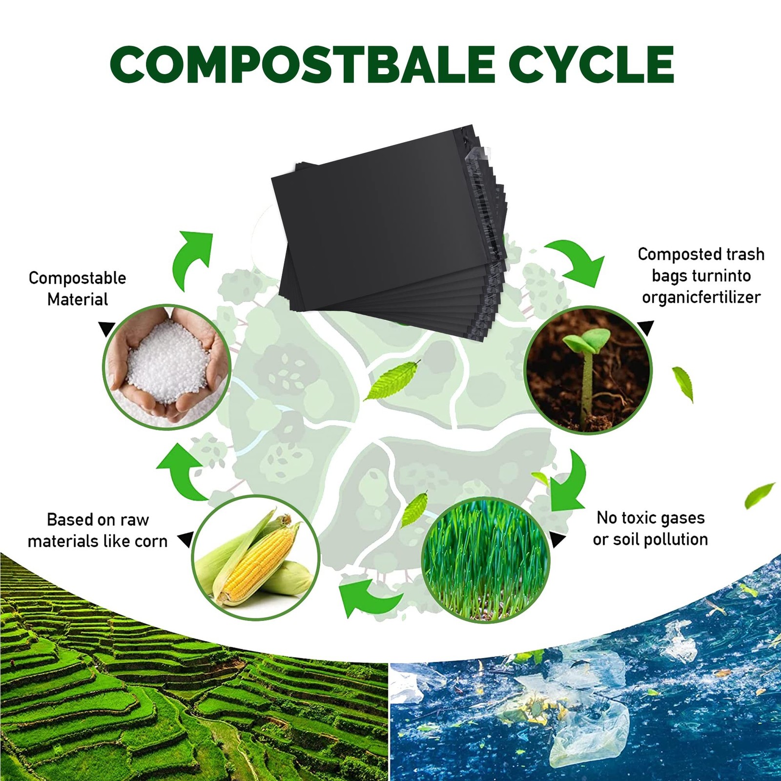 Compostable Mailers Bags 6x11inch with Self-sealing Strip Eco Friendly Shippi…