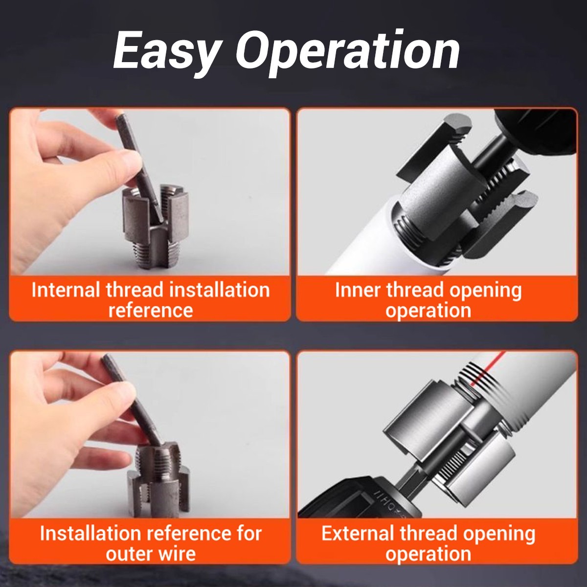 Integrated Internal & External Pipe Threading-Tool, PVC Pipe Threader Kit USA~~~