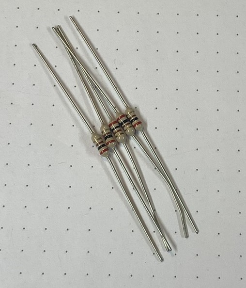200 Ω, 5%, 250 mW (1/4 W), Metal Film Resistor, Unbranded, 5 Each