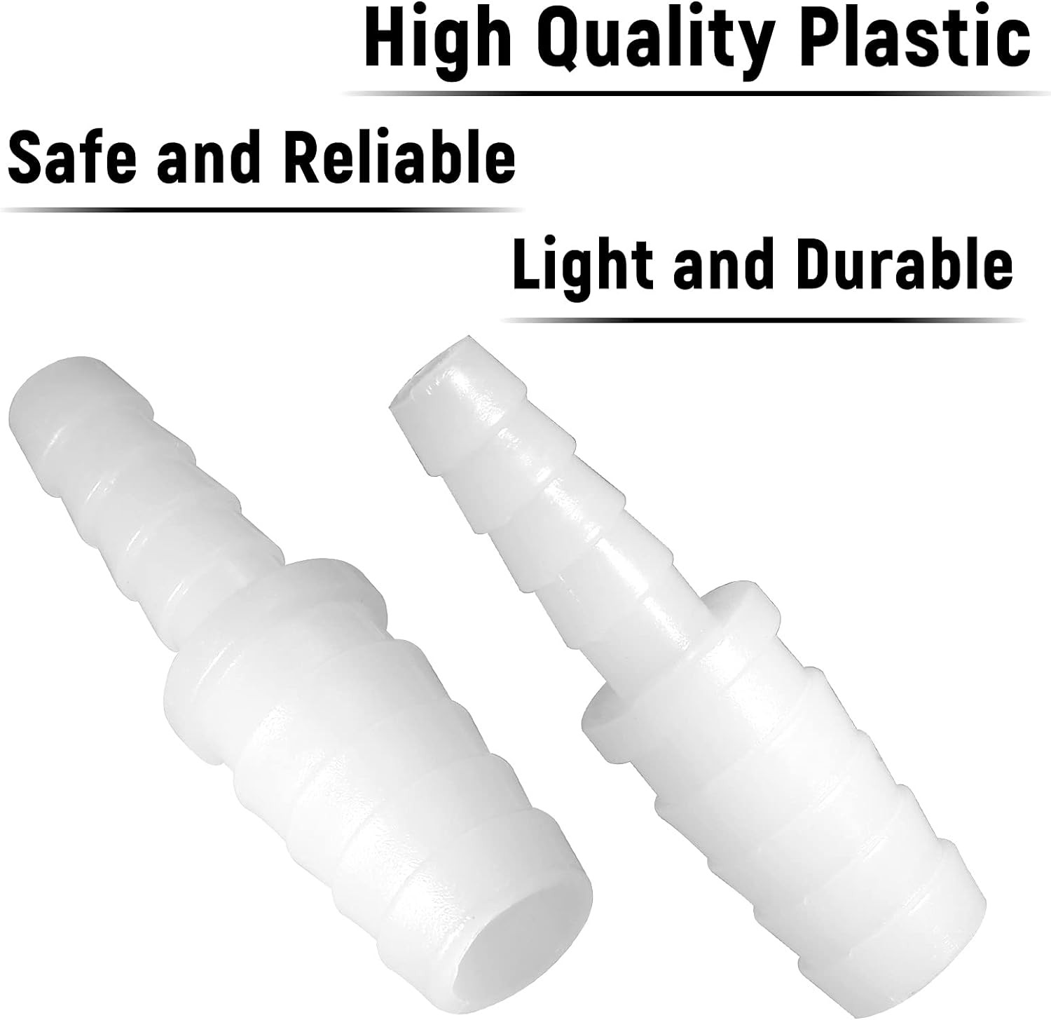 5Pcs Plastic Hose Barb Reducer Fitting, 3/8″ to 1/4″ Hose Barb Union Adapter Con
