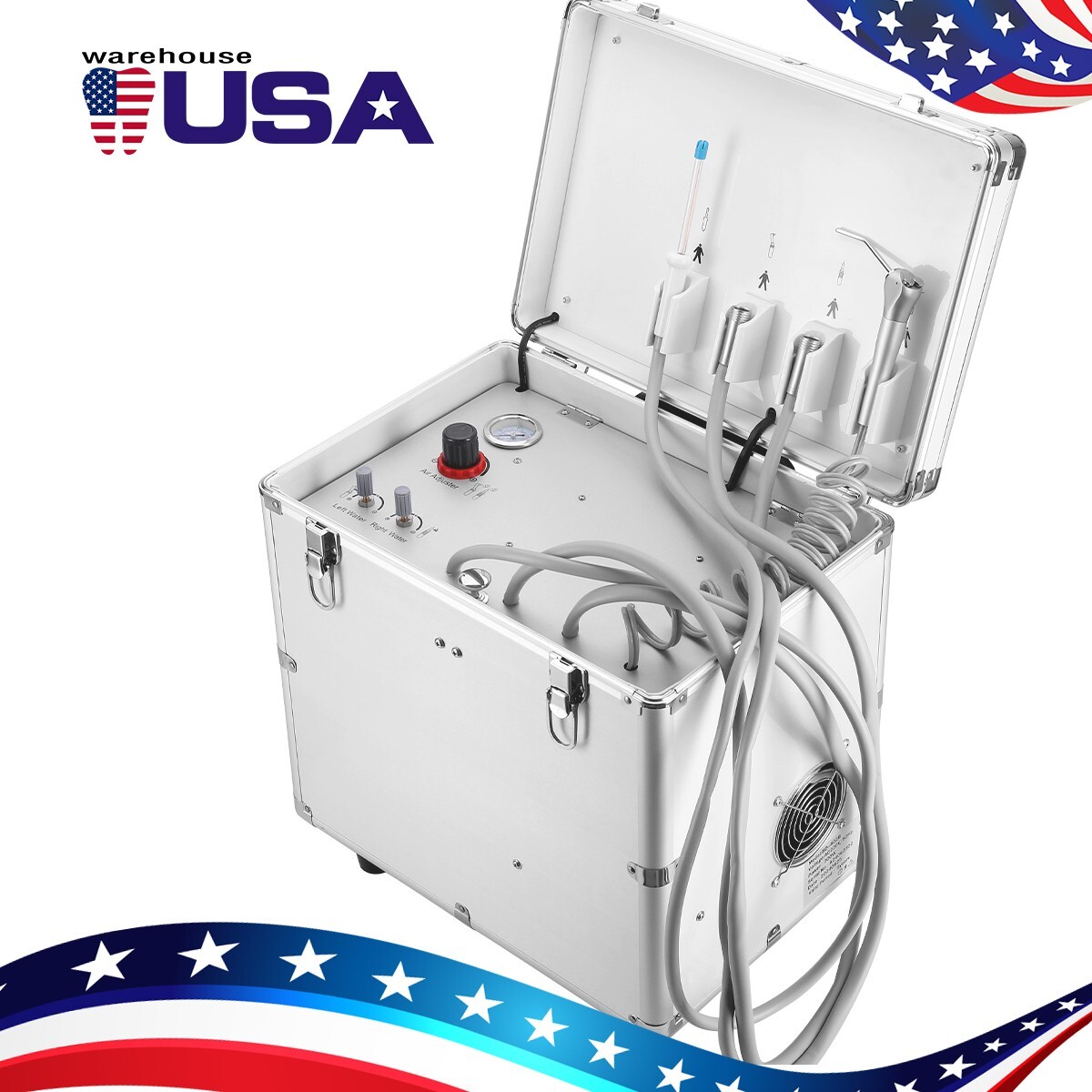 Portable Dental Delivery Unit Treatment Syringe Suction Turbine Air Compressor