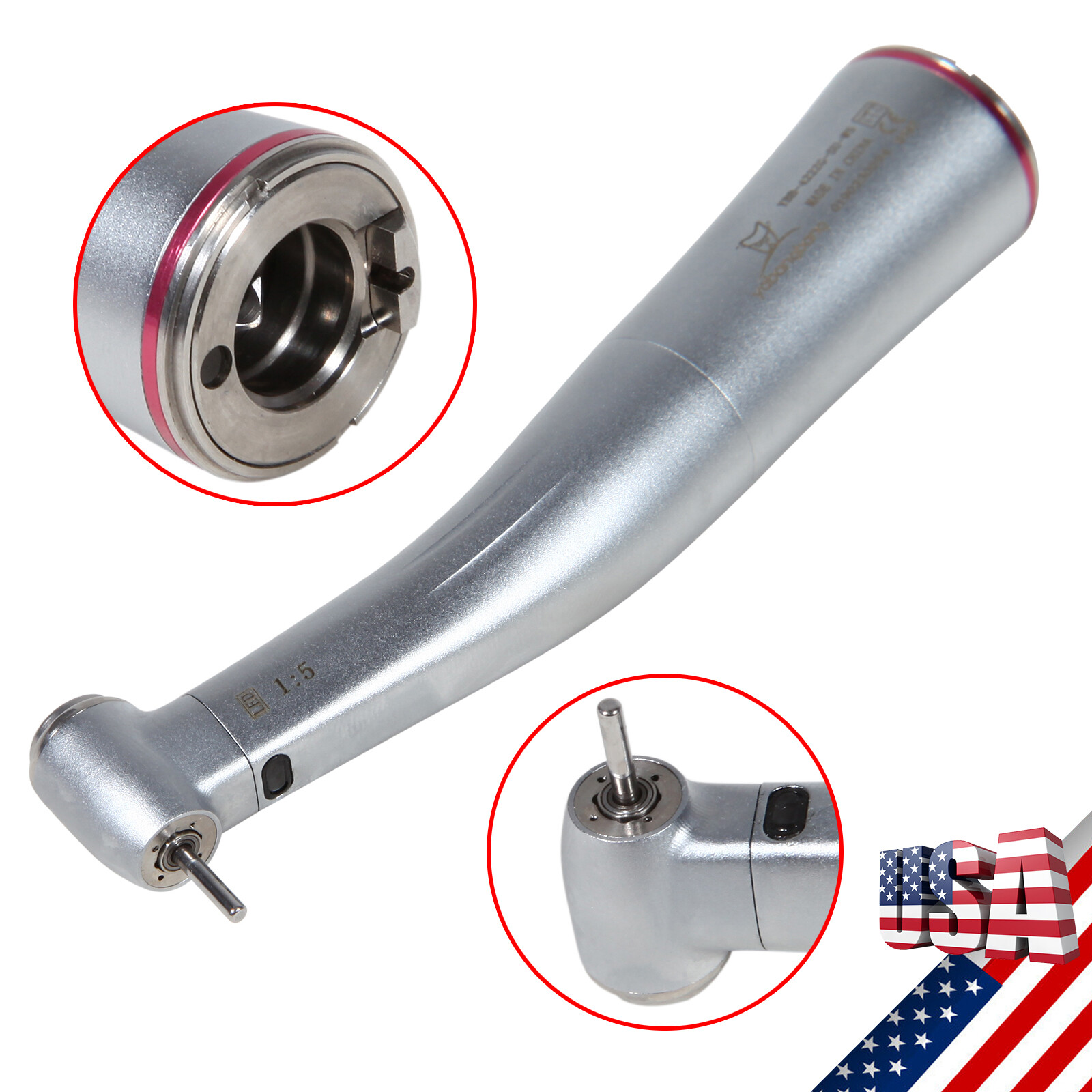 Dental 1:5 Electric Fiber Optic LED Contra Angle Internal 4 Spray Fit KAV YBB