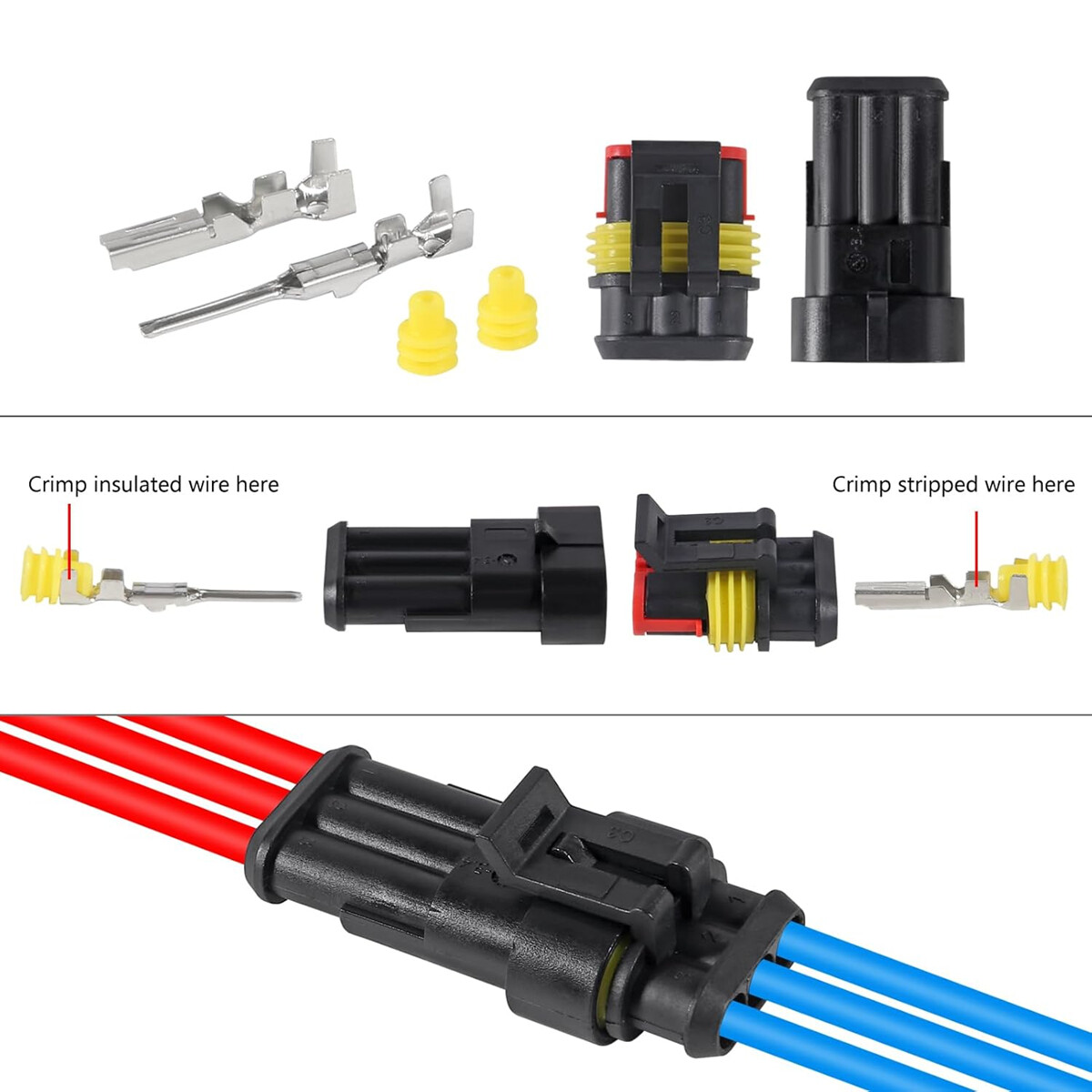 5/10 Sets Car Waterproof Electrical Wire Automotive Connectors 2/3/4/5/6Pin Plug