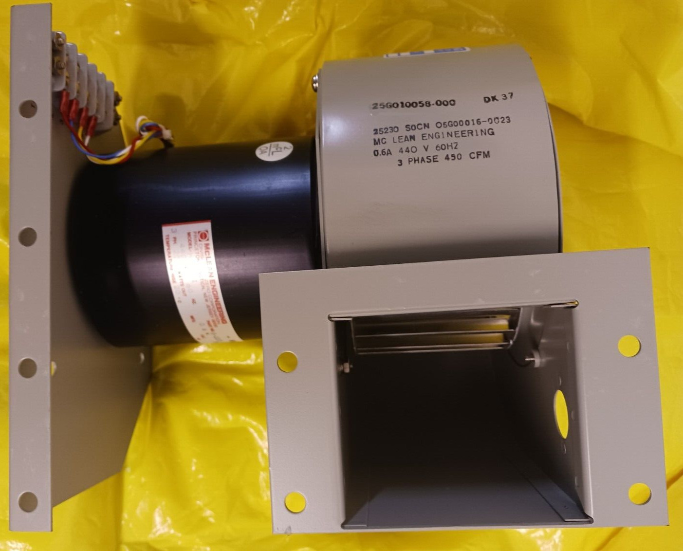 McLean Engineering M1NB500S5 Centrifugal Fan with M59K21 Motor Assembly 3000 RPM