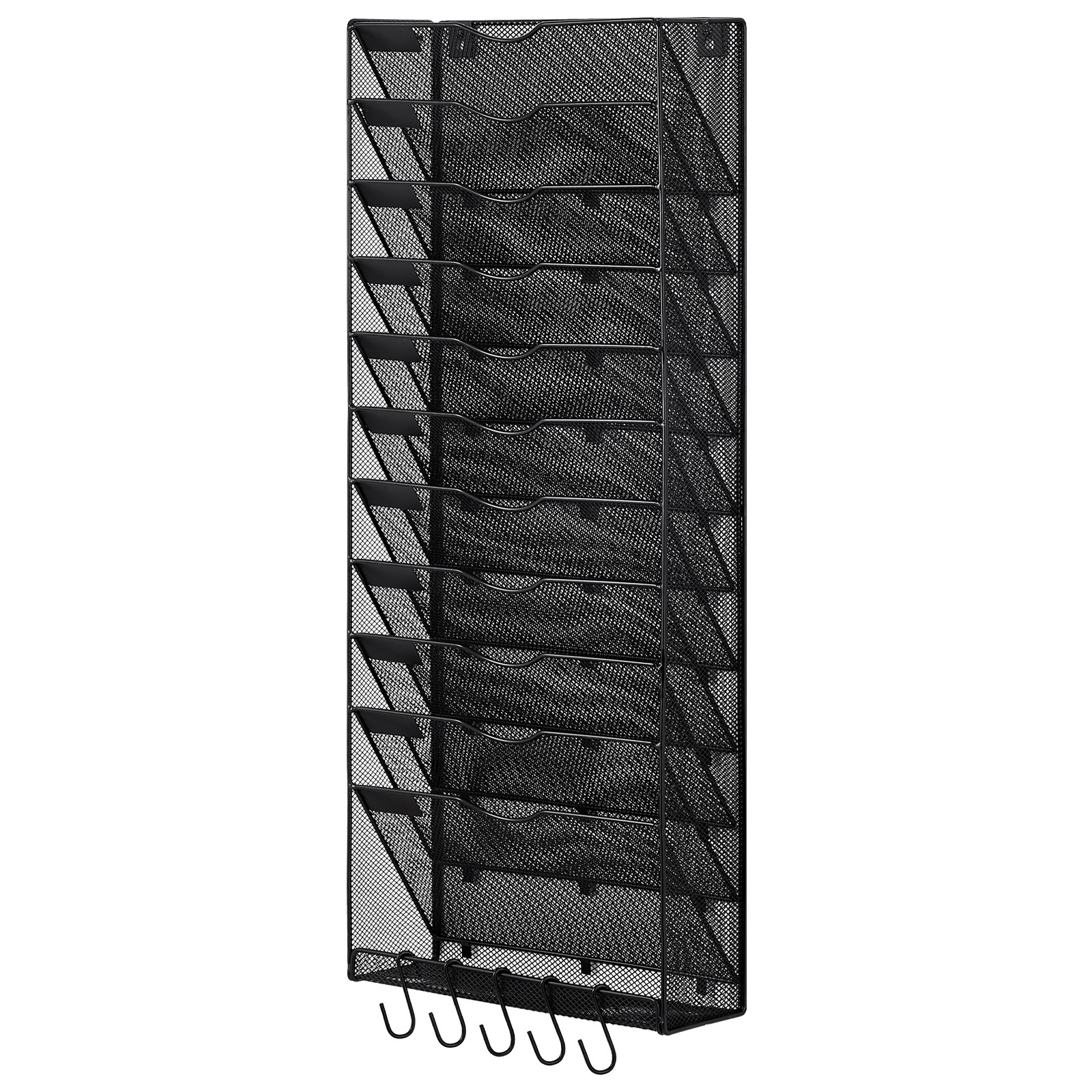 File Wall Rack Mesh Wall File Holder 1-Piece 12 Pockets for Office/School