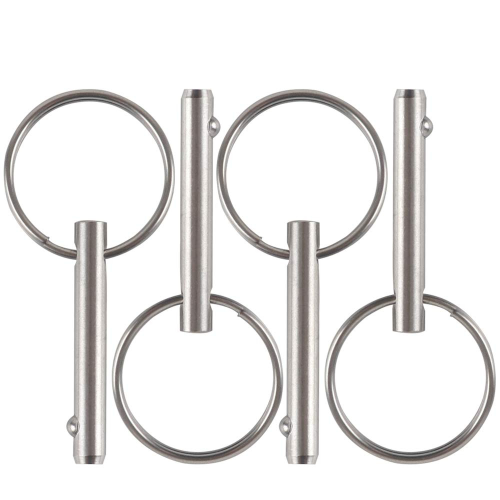 4 Pack Small Quick Release Pin, Diameter 3/16″, Usable Length 0.95″, Full 316 S